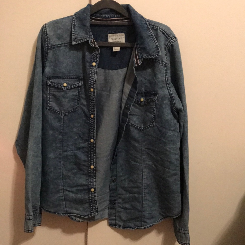 Forever 21 large blue jean jacket